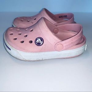 Toddler Girls Pink Crocs size 8/9.